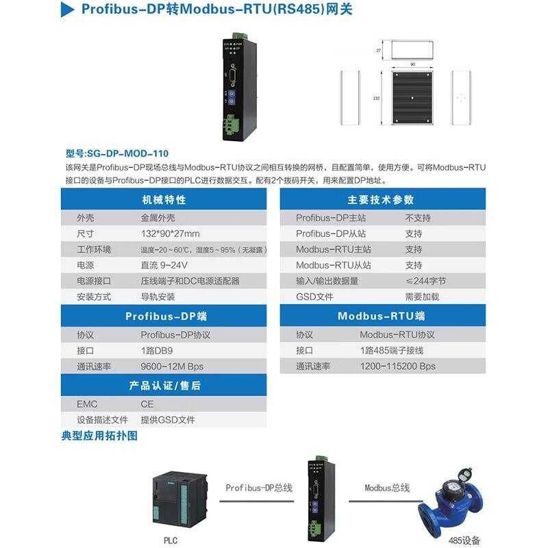 Profibus-DP转Modbus-RTU网关