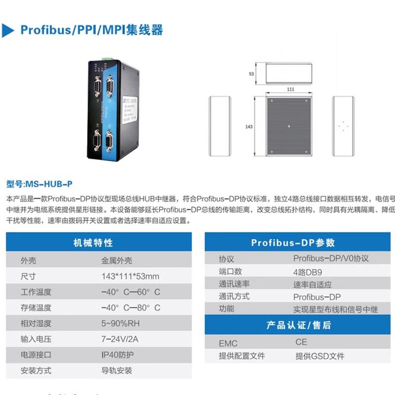 Profibus/PPI/MPI集线器